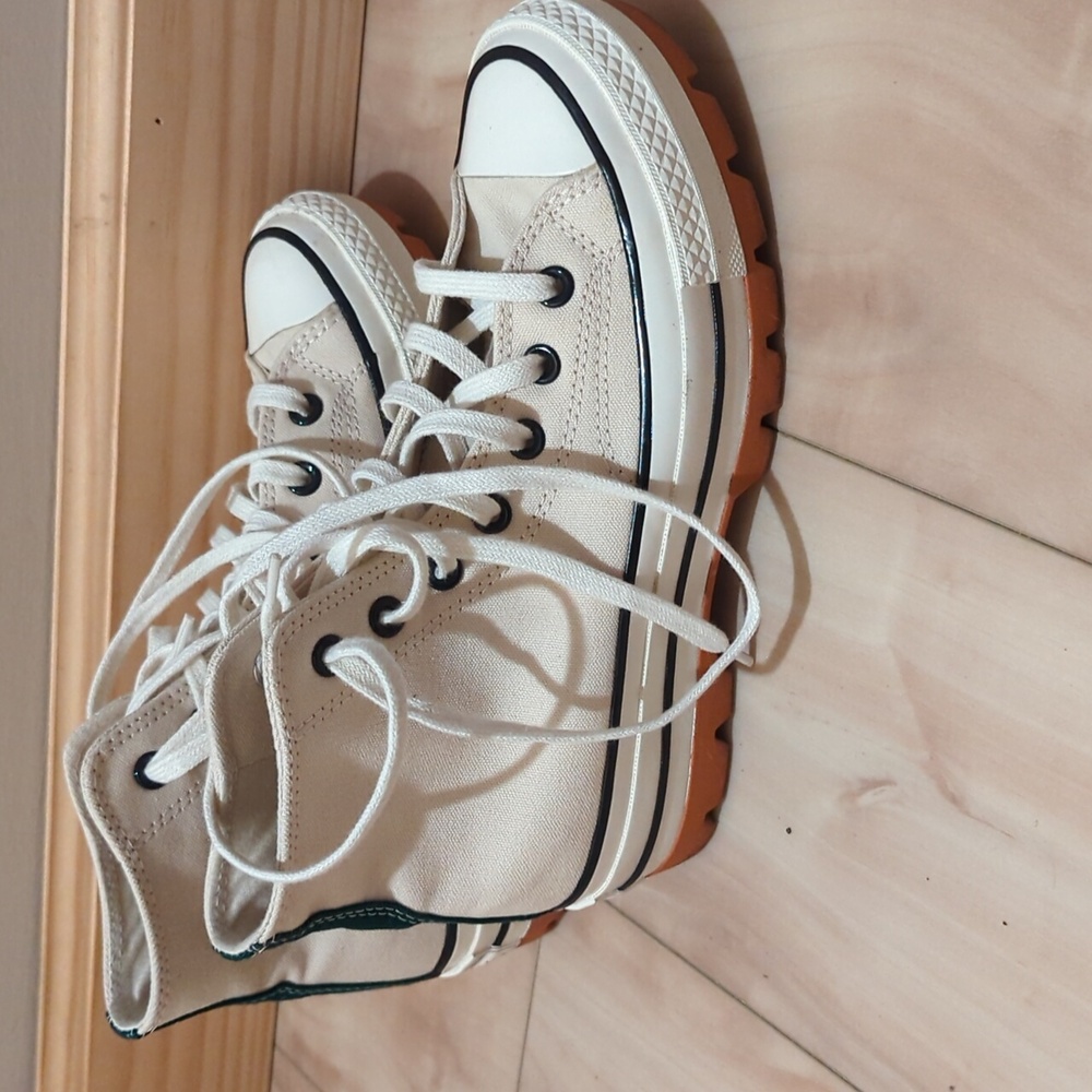 Women's High-Top Canvas Sneakers - Cream - Picture 5 of 6
